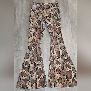 Toast Jeans Snake Print Flared Pants Size Medium